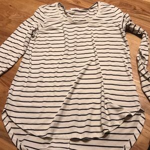 Eggshell/black stripe long shirt